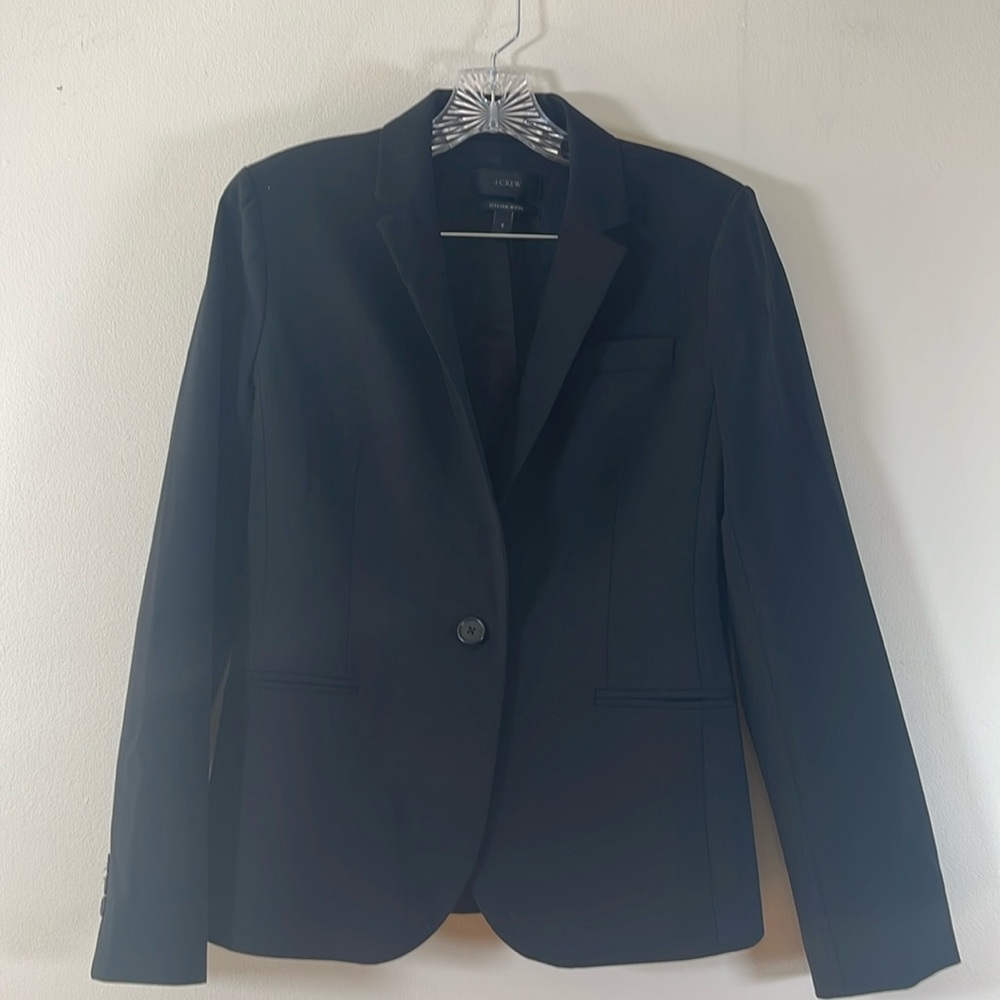 J CREW SINGLE BUTTON ITALIAN WOOL BI STRETCH BLAZER 8